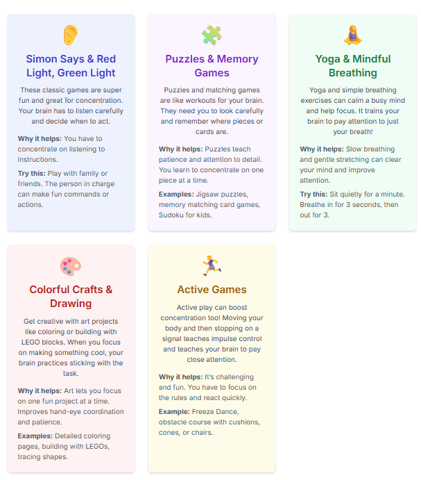 image - CurioBuddy List of games like simon says, puzzles, yoga