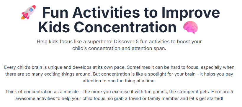 image - CurioBuddy Fun activities to improve kids concentration